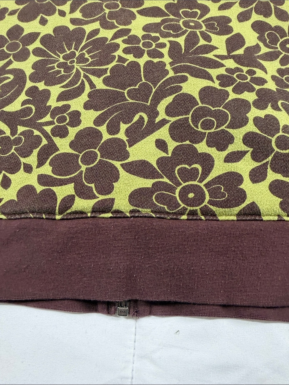 Boden Olive & Brown Floral Full Zip Sweatshirt Jacket. M - Picture 13 of 13